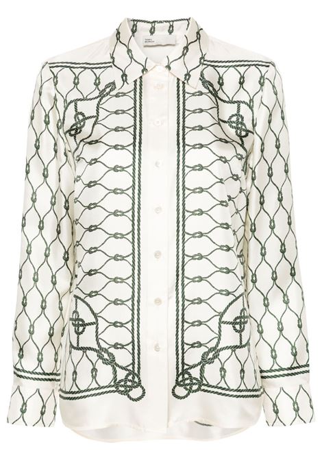 White and green knot-print shirt - women TORY BURCH | 157427300